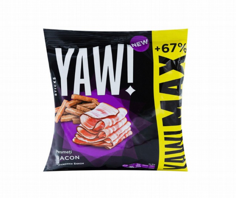 Sausmaizītes YAW MAX Sticks ar bekona garšu 85g (30.07.25) Moldova