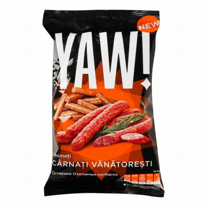 Sausmaizītes YAW Sticks ar mednieku desiņu garšu 50g (28.01.2026) Moldova