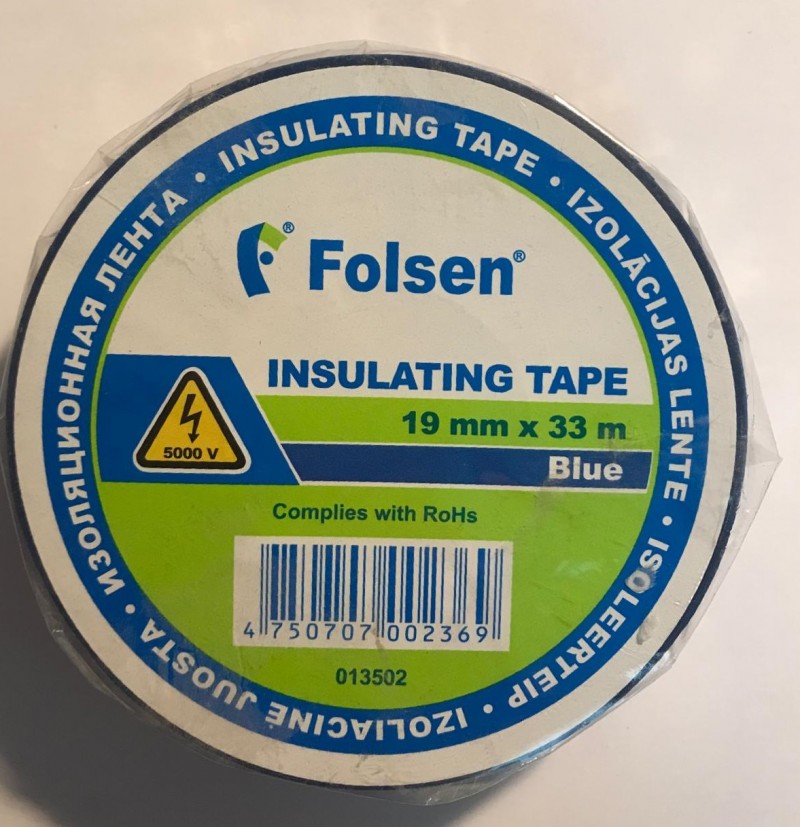 Izolācijas lente zila 19mm*33m Folsen