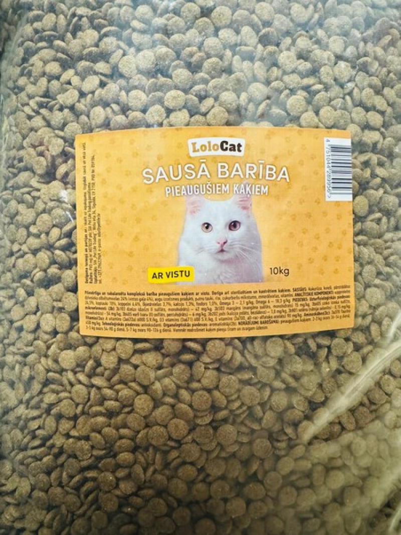 Kaķu sausā barība Lolo Cat ar vistas gaļu 10kg (18.04.2026)