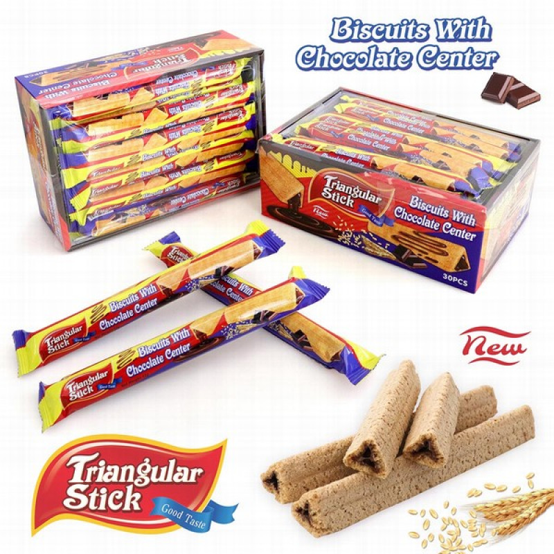Biskvīta cepumi Triangular Stick ar šokolādes pildījumu 30gb*12g (01.05.2027) CN