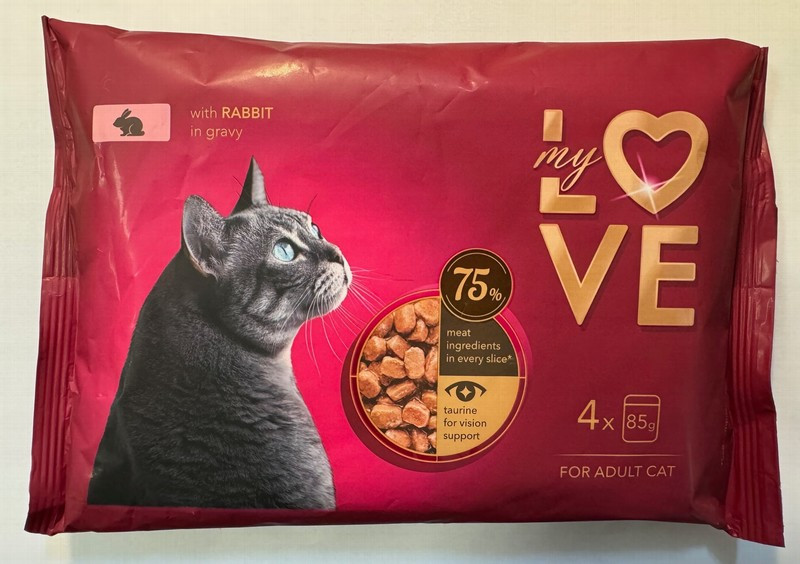 Kaķu konservi My Love ar truša gaļu maigā mērcē  ((4*85g)) 1/13 (31.10.2026) Ukraina