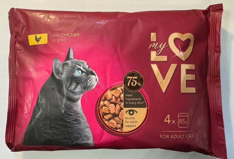 Kaķu konservi My Love ar vistas gaļu maigā mērcē  ((4*85g)) 1/13  (13.08.2026) Ukraina