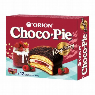 Cepumi Orion Choco Pie Raspberry 360g (07.04.26) Krievija