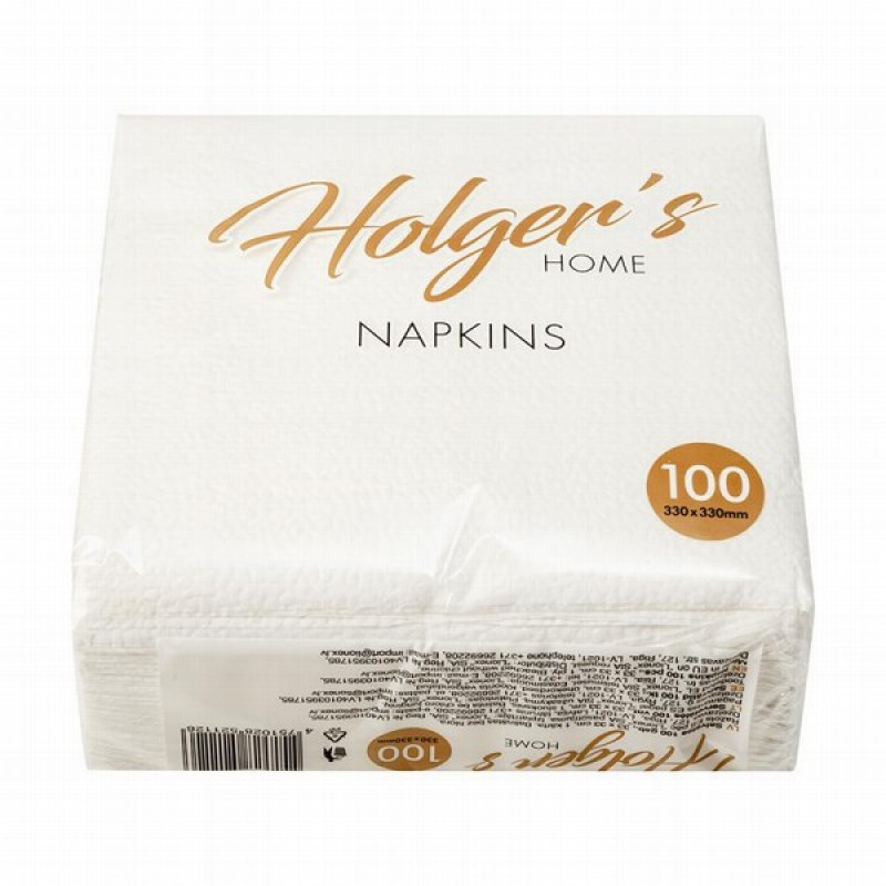 Salvetes Holger's baltas 33x33 100gb 1slānis