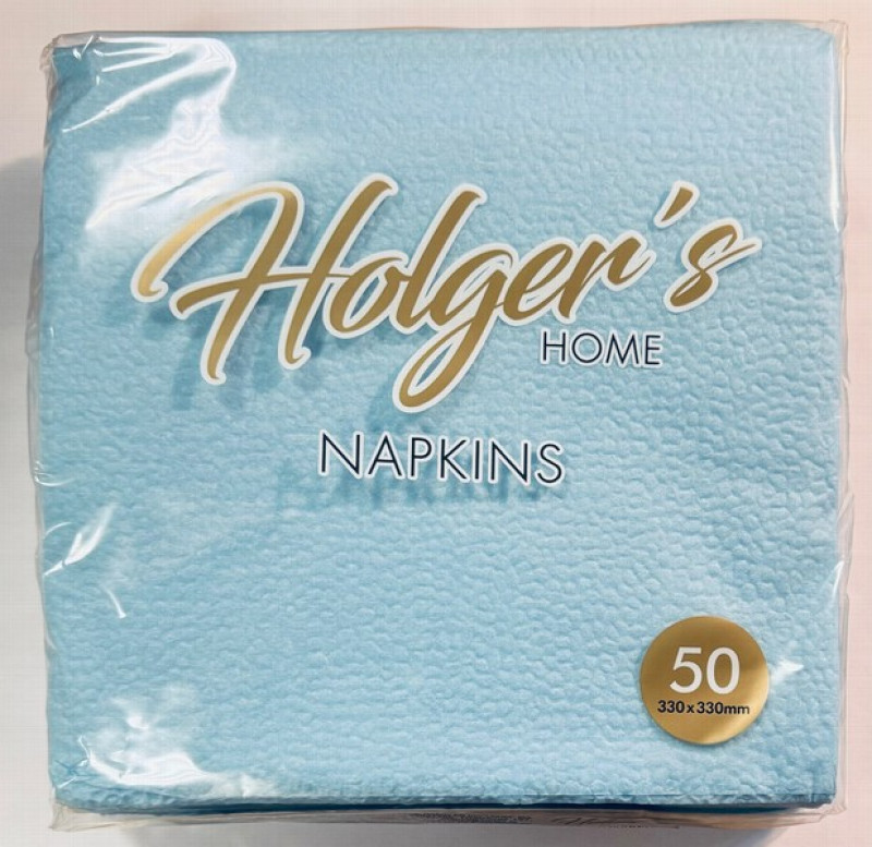 Salvetes Holger's gaiši zilas 33x33 50gb 1-kārtu