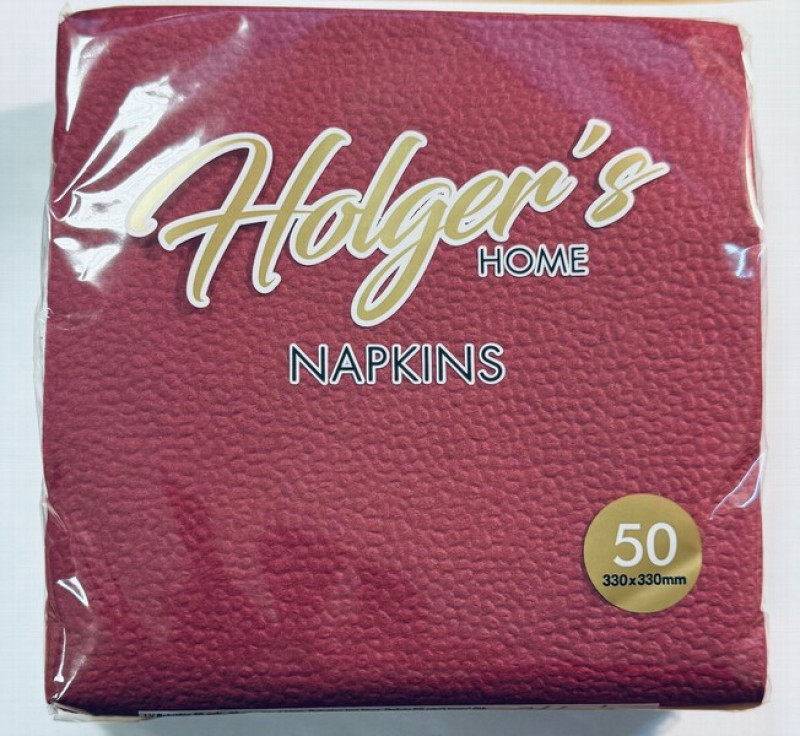 Salvetes Holger's burgundija 33x33 50gb 1-kārtu