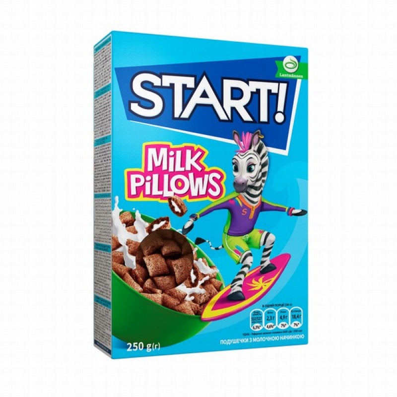 Sausās brokastis Start spilventiņi ar piena pildījumu 250g (13.01.2026) Ukraina