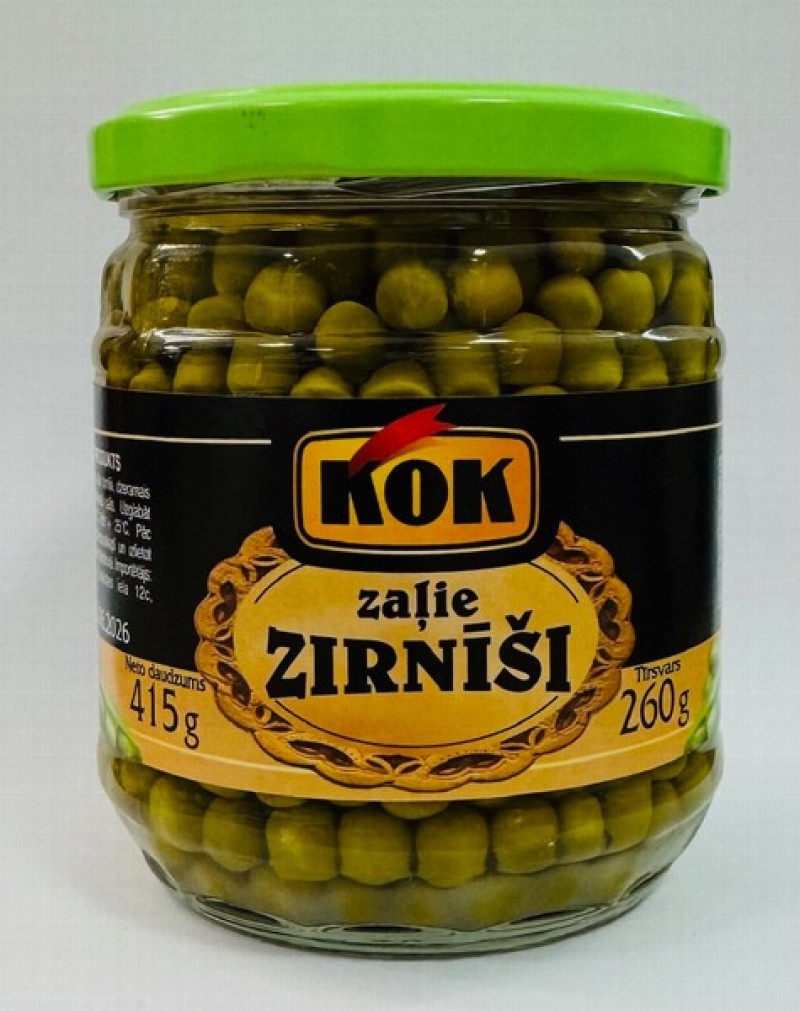 Zaļie zirnīši KOK 415g 1/6 (30.06.2026) Moldova