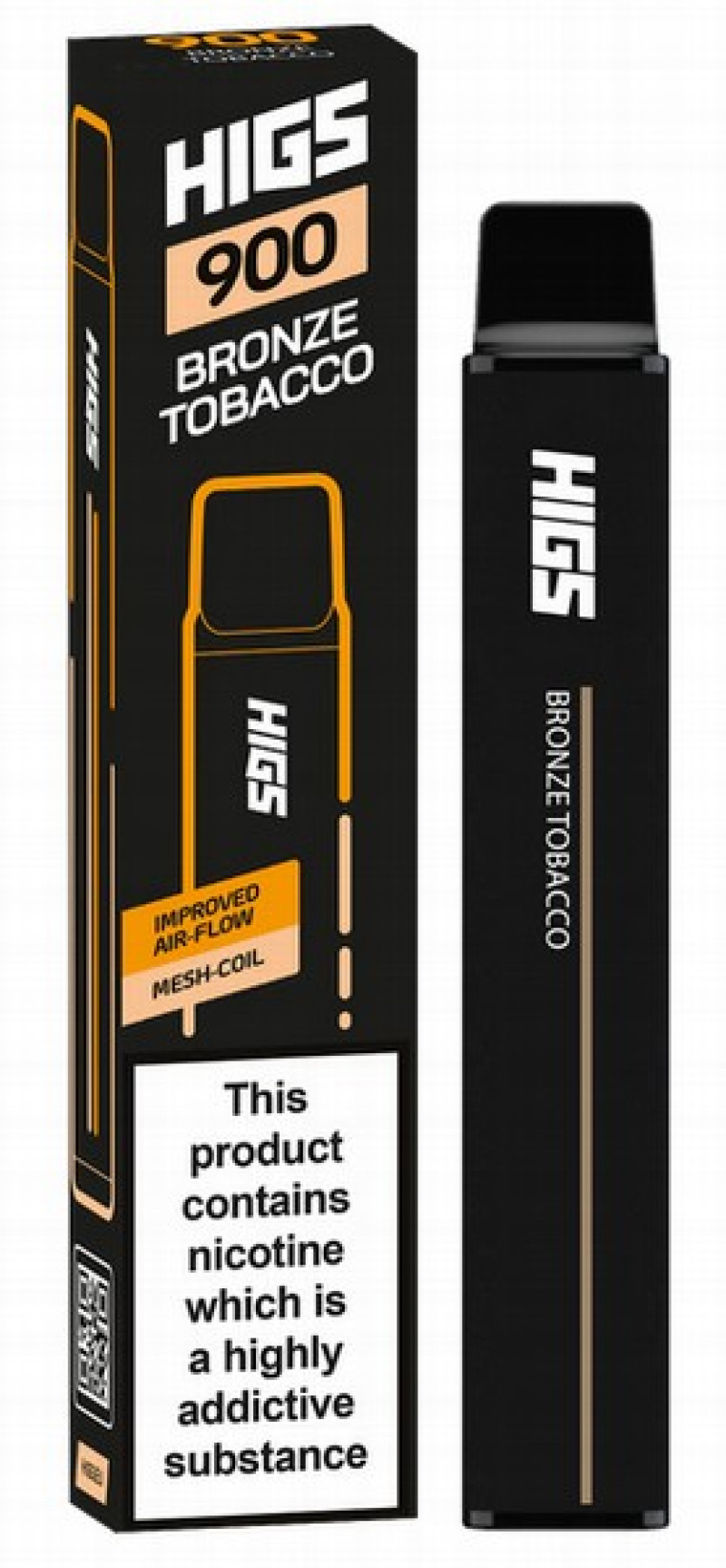 Elektroniskā cigarete vienreizlietojamā Higs XL TB Bronze Tobacco 900 ieelpas 2ml/2% Ķīna