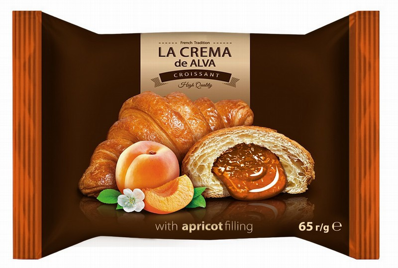 Kruasāns La Crema ar aprikožu garšas pildījumu 65g 1/24 (07.12.2025)