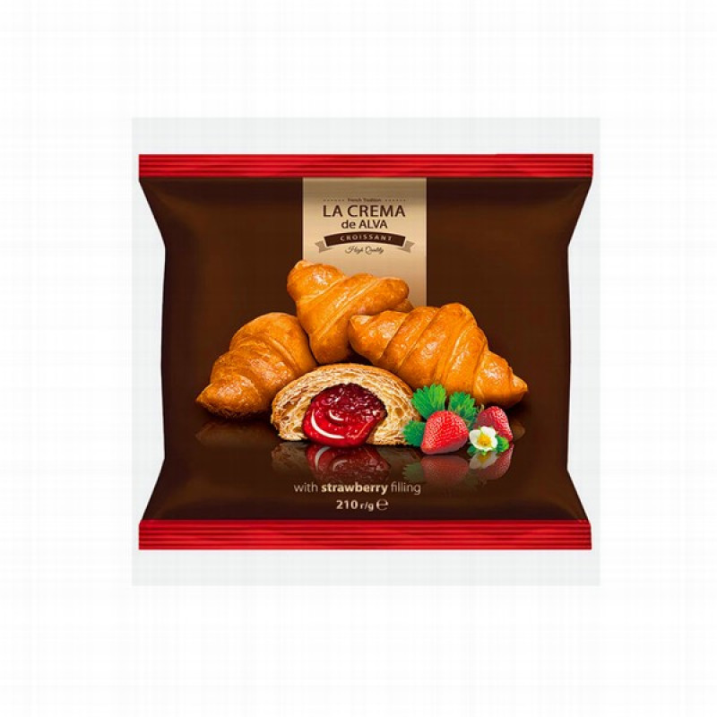 Kruasāni La Crema ar zemeņu garšas pildījumu1/10 210g (30.10.26) Ukraina