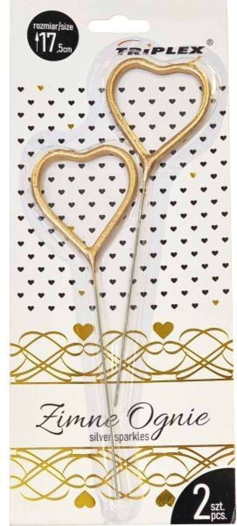 Brīnumsvece 17.5cm  2 Zelta sirdis