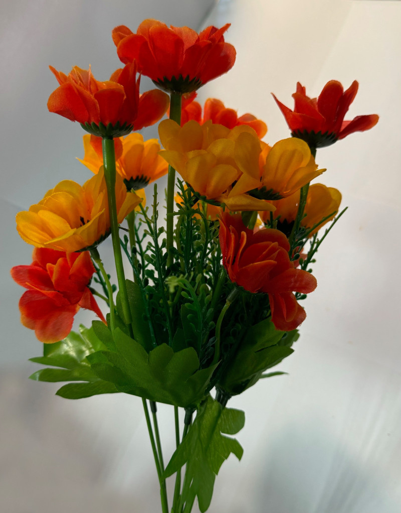 Mākslīgie ziedi pušķis (aveņu,oranžs, violets)