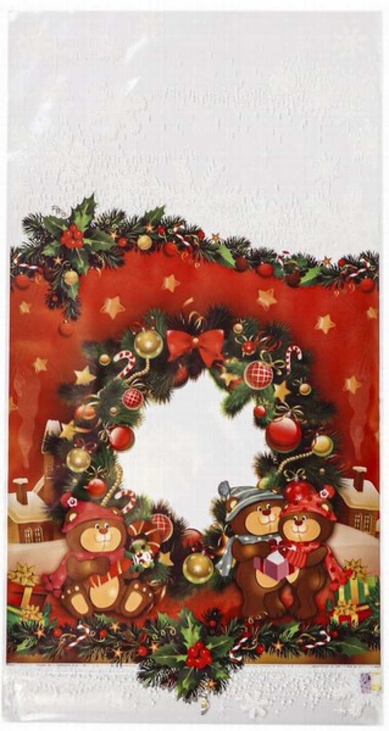 Ziemassvētku Dāvanu maisiņš 20*38+3FD Lācēni (1620383/30) 30my