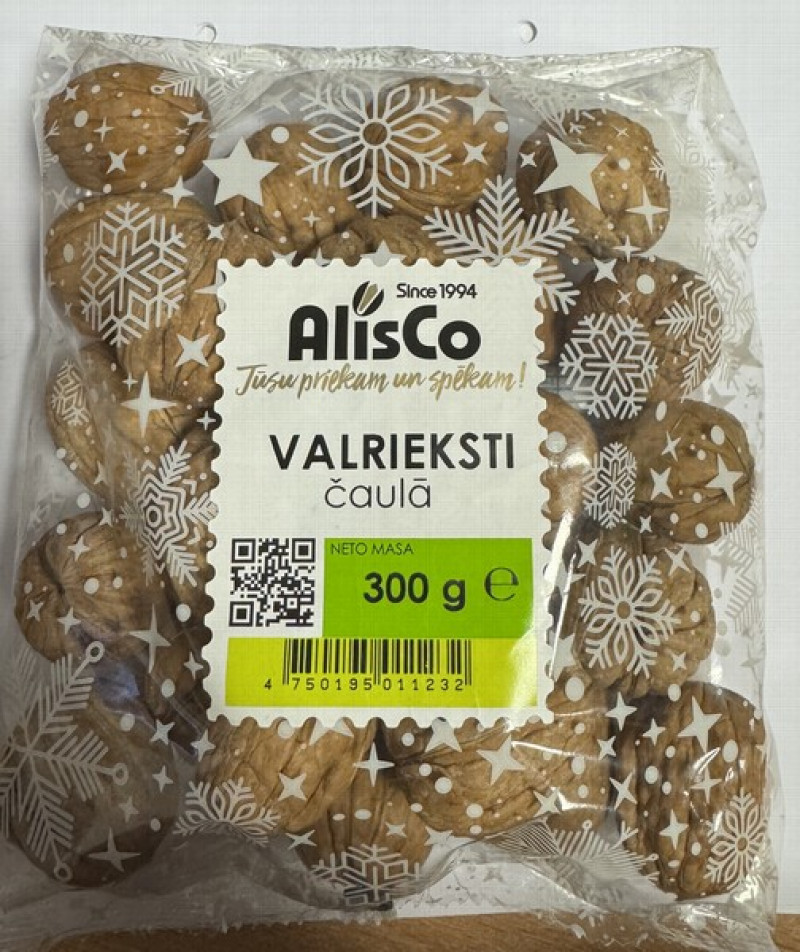 Valrieksti nelobīti čaumalā Alis 300g (09.10.2026) Amerikas Savienotās Valstis, Irāna