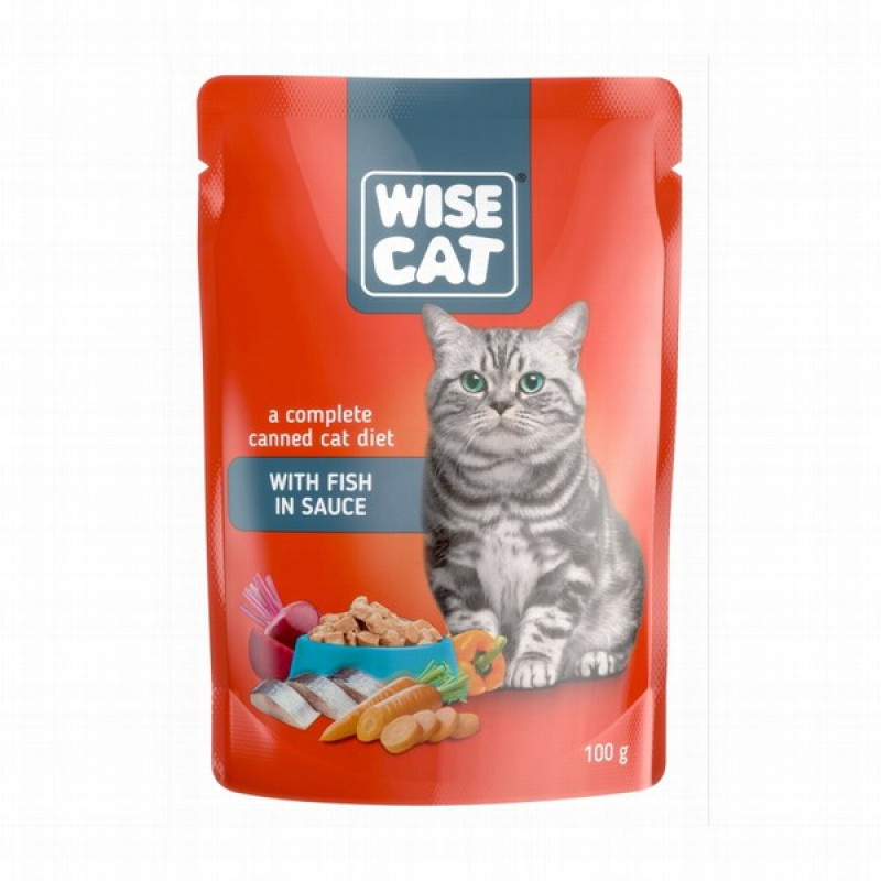 Kaķu konservi Wise Cat ar zivi 100g 1/24 (08.08.2026) Ukraina