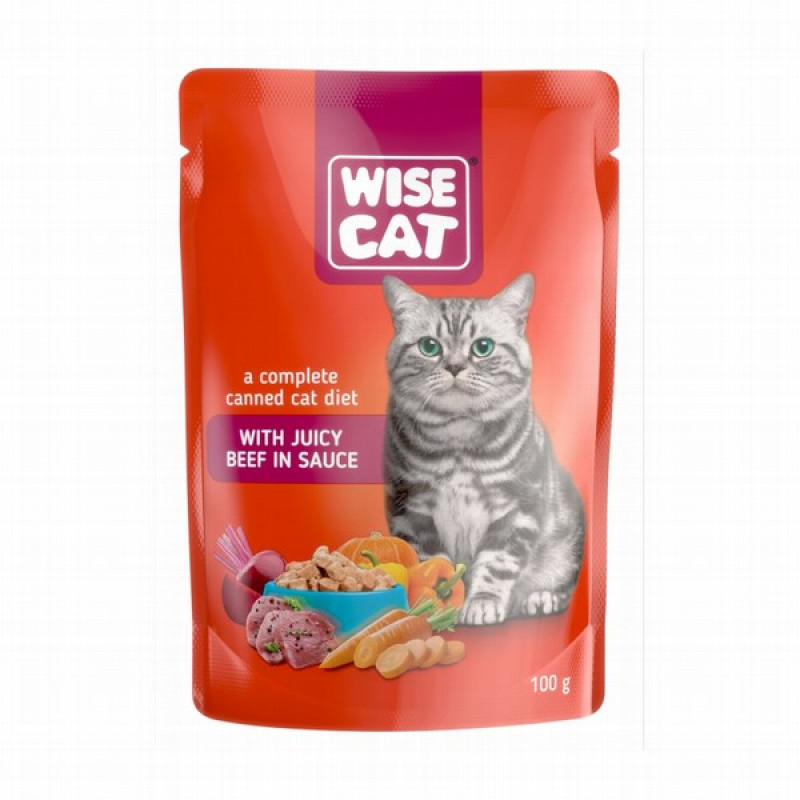 Kaķu konservi Wise Cat ar liellopu gaļu 100g 1/24 (08.08.2026) Ukraina
