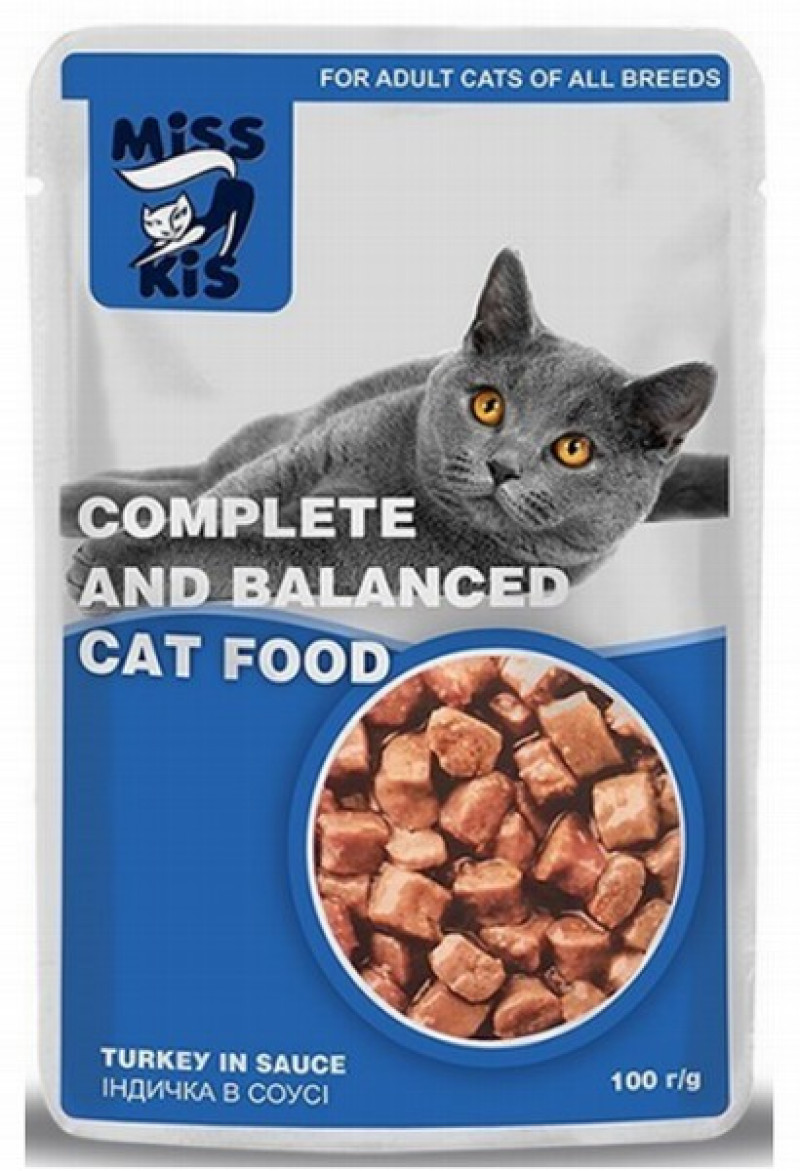 Kaķu konservi Miss Kis ar tītara gaļu 100g (13.06.2026) Ukraina