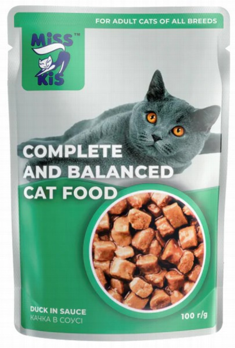 Kaķu konservi Miss Kis ar pīles gaļu 100g (08.09.2026) Ukraina