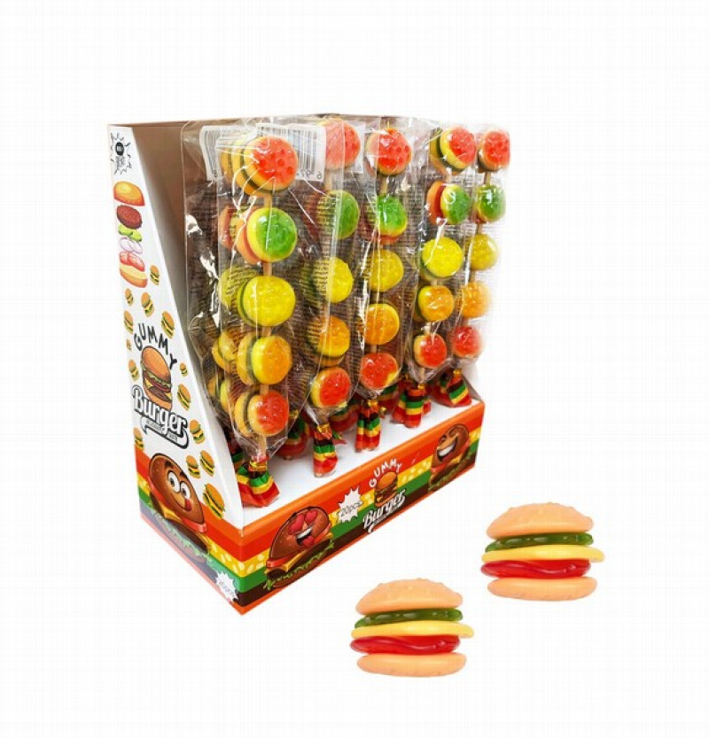 Želejkonfektes uz kociņu Burger gummy 18g*20gb (14.03.28) Ķīna