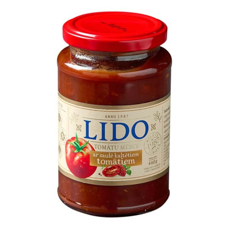 Tomātu mērce Lido ar kaltētiem tomātiem 440g (25.05.2026) Lietuva