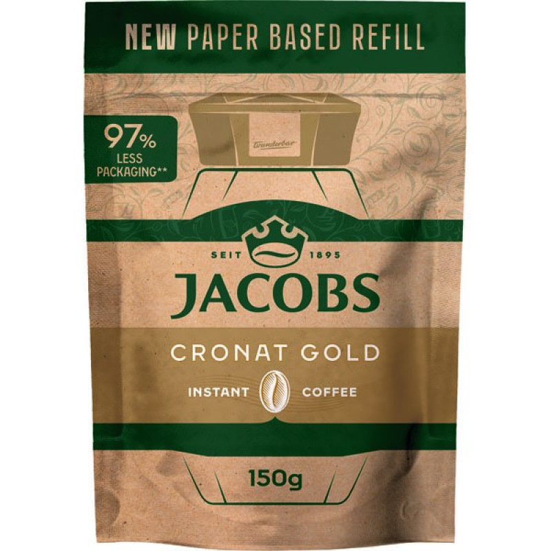 Kafija šķīstošā Jacobs Cronat Gold 150g mīkstā paciņā (13.11.2025) Čehija LABA CENA