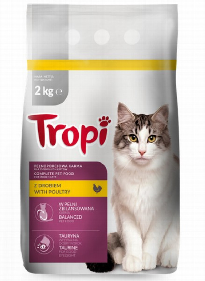 Kaķu sausā barība Tropi ar vistu 2kg (24.05.26)