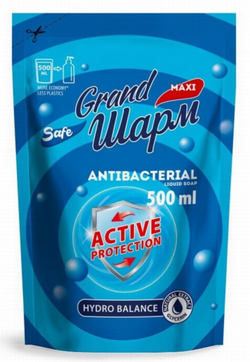 Šķidrās ziepes Šarms antibakteriālās rezerve 500ml Ukraina (24.07.2026)