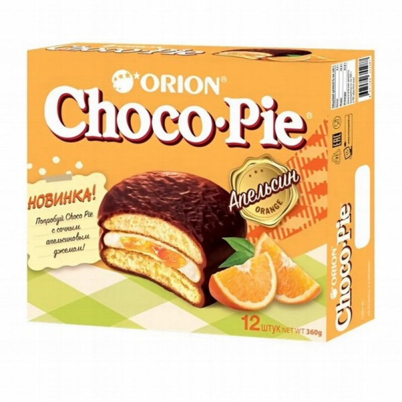 Cepumi Orion Choco Pie Apelsīnu 360 1/8 KDV (29.10.2026) Krievija