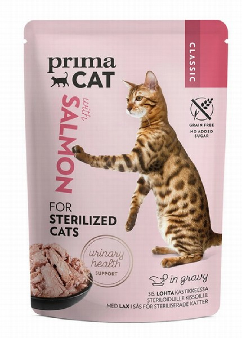 Kaķu konservi PrimaCat Lasis sterilizētiem kaķiem 85g (08.04.2026) Čehija