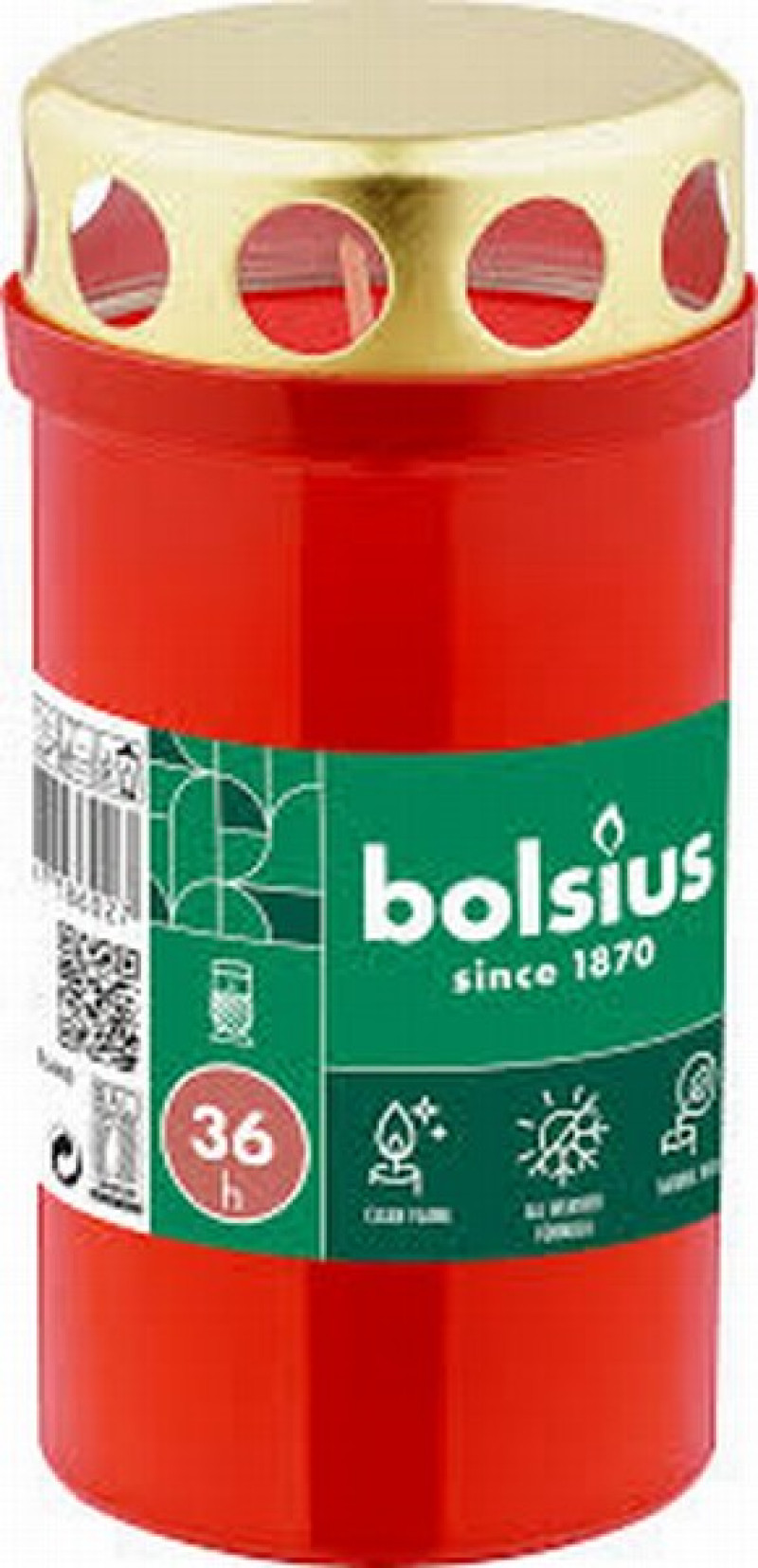 Svece Kapu 6*12cm 36h sarkana 1/20 36h