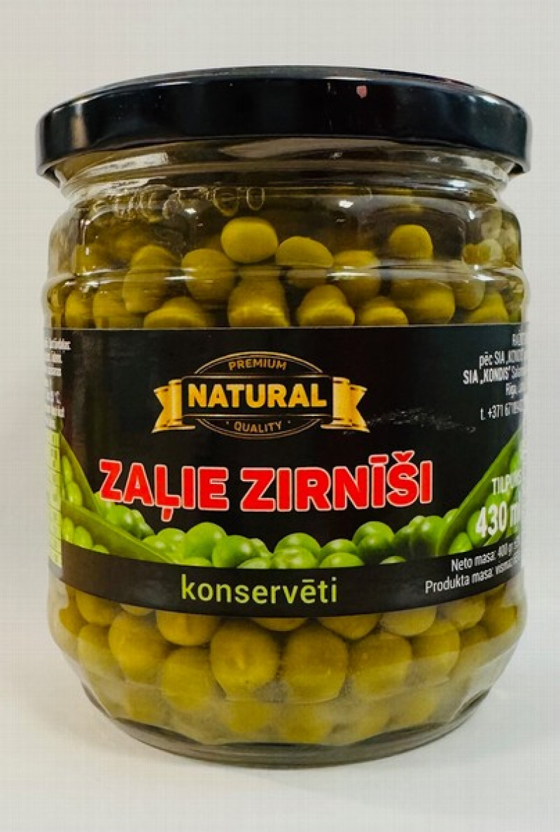 Zaļie zirnīši Natural 430ml 1/6 (08.06.2027) Moldova