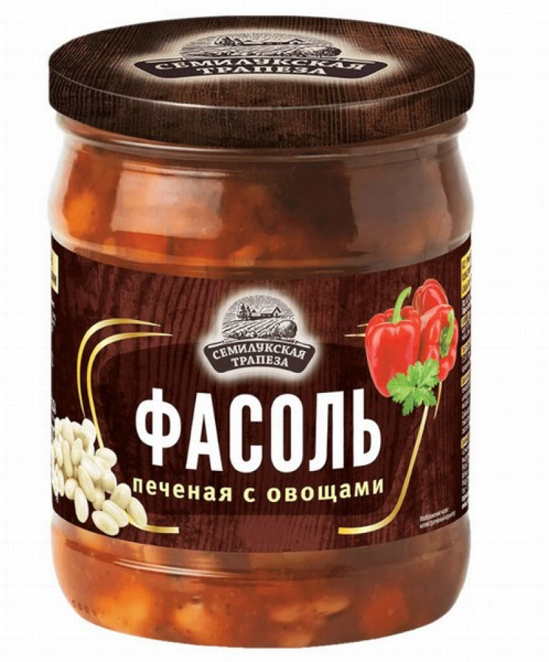 Ceptas pupiņas ar dārzeņiem 470g 1/8 Semilukskaja Trapeza Krievija