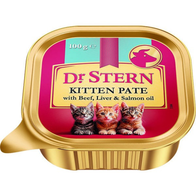 Kaķu konservi Dr.Stern pastēte ar liellopu gaļu un aknām 100g 1/16 (11.06.2026)