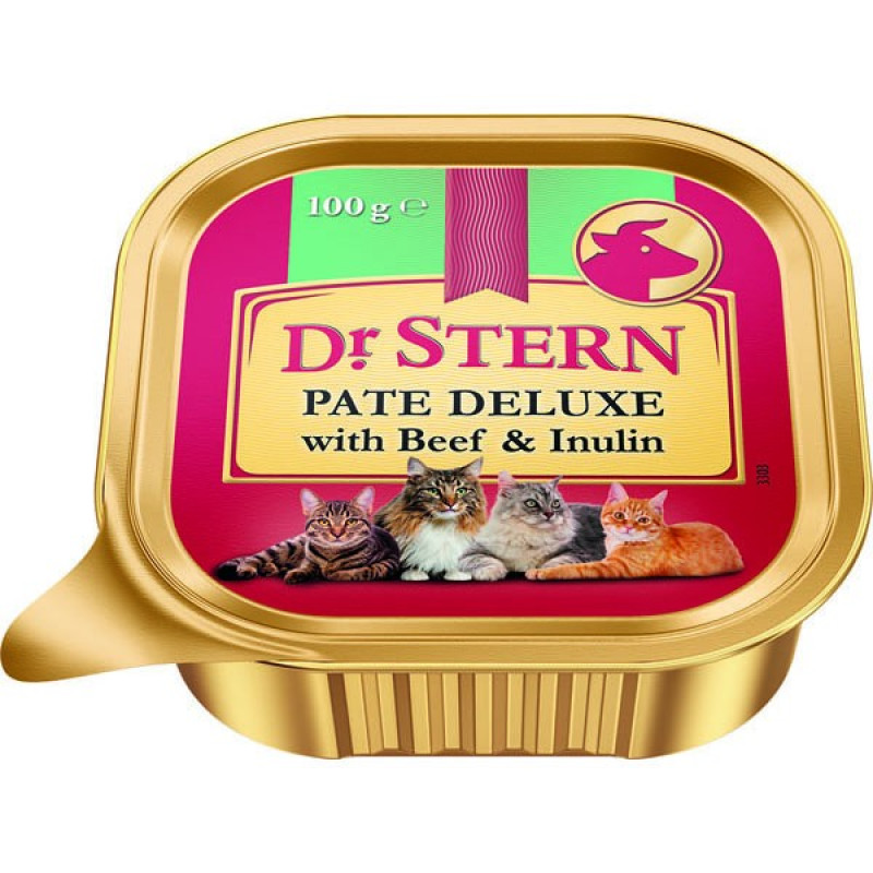 Kaķu konservi Dr.Stern pastēte ar liellopu gaļu un inulīnu 100g 1/16 (11.06.2026) Nīderlande