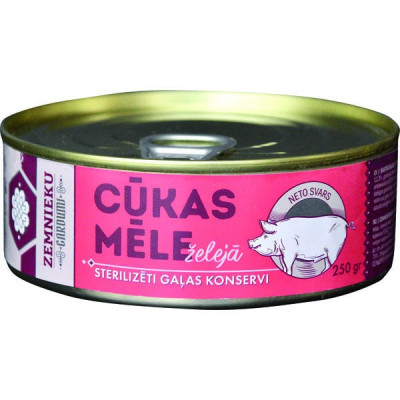 Cūku mēle želejā 250g Zemnieku gardumi 1/12 (26.02.2027) Latvija