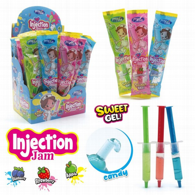 Karamele šķidrā Injection Jam 30x10g (09.11.2027) Ķīna
