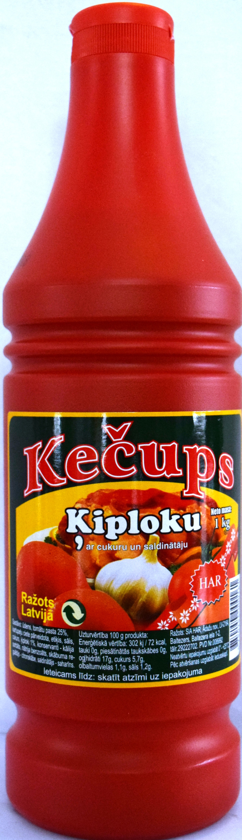 Kečups HAR ķiploku 1kg 1/6 (25.10.26) Latvija