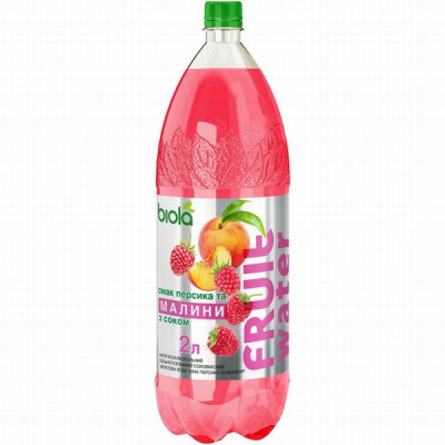 Limonāde Biola ar persiku un aveņu garšu 2L DEPOZĪTS 0.10eur 1/6 (19.12.27) Ukraina