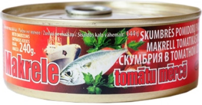 Skumbrija tomātu mērcē 240g (ar attais.)