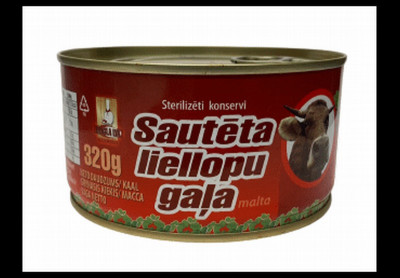 Liellopu sautēta gaļa malta (51%) 320g (ar attais.) Latvija