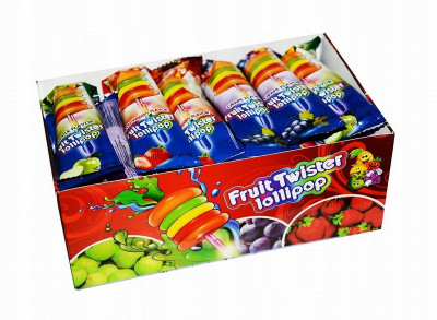 Ledenes uz kociņa Fruit Twister Lollipop 10g*30gb()