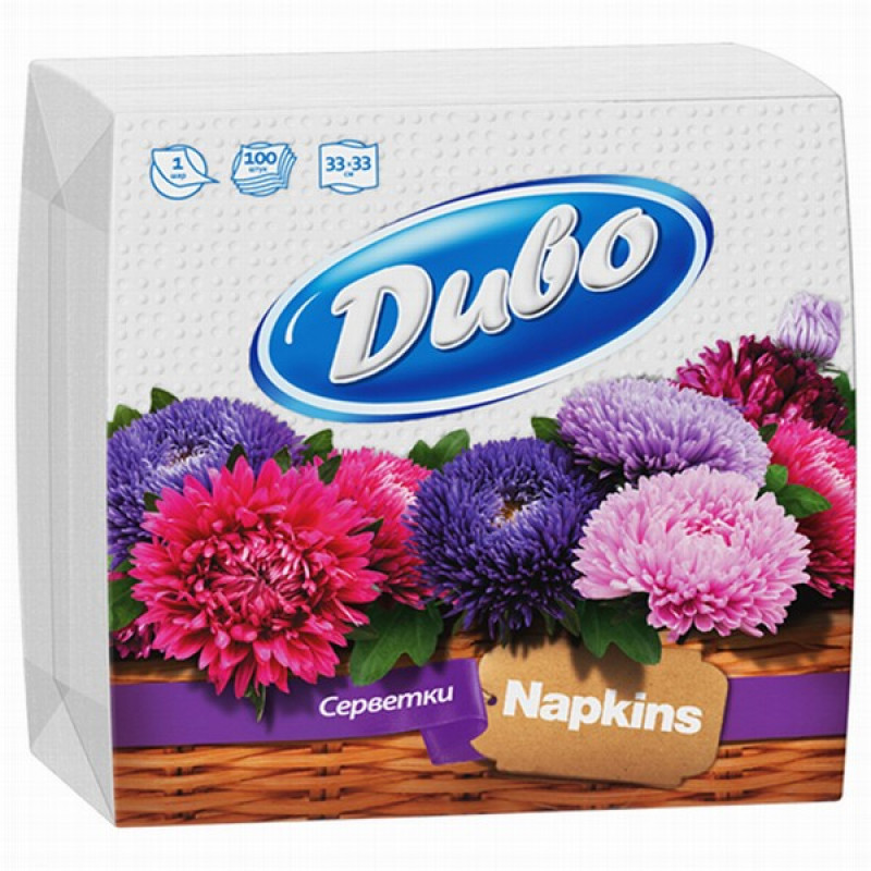 Salvetes Divo 33x33 cm baltas 1 kārtas 100gb 