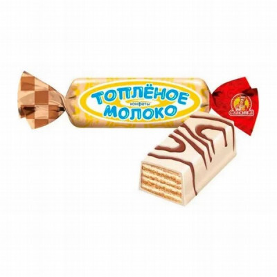  Konfektes vafele glazētās  Topljonoje moloko ar pildījumu 1kg 1/6 (07.10.2025)