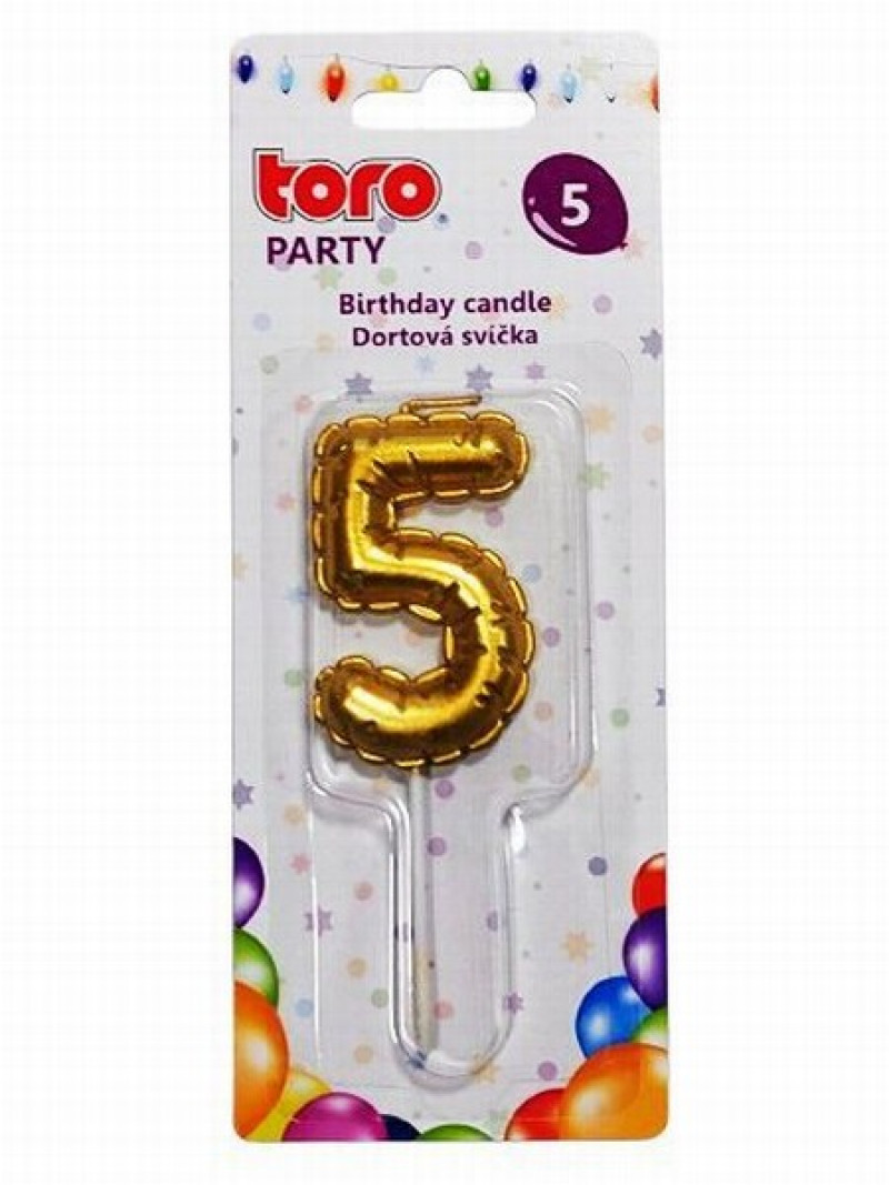 Jubilejas svece 5 Zelta 7cm