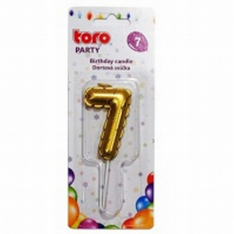 Jubilejas svece 7 Zelta 7cm