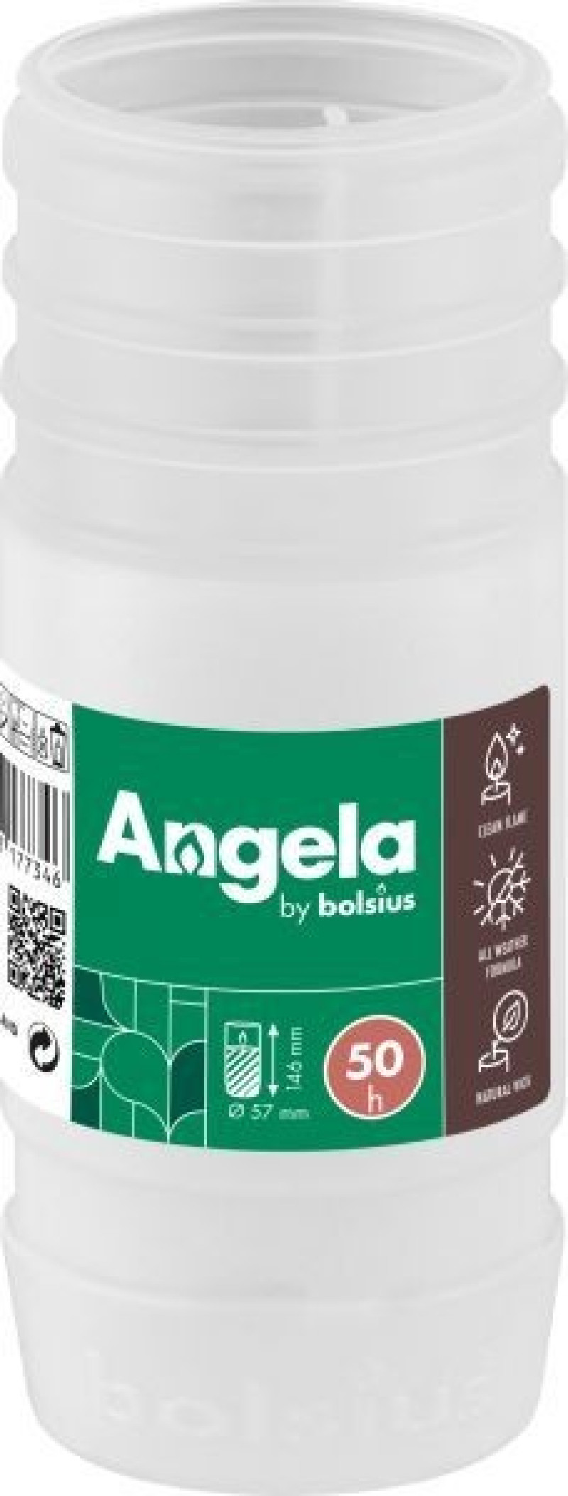 Svece Kapu 14.5cm balta/deg 50h