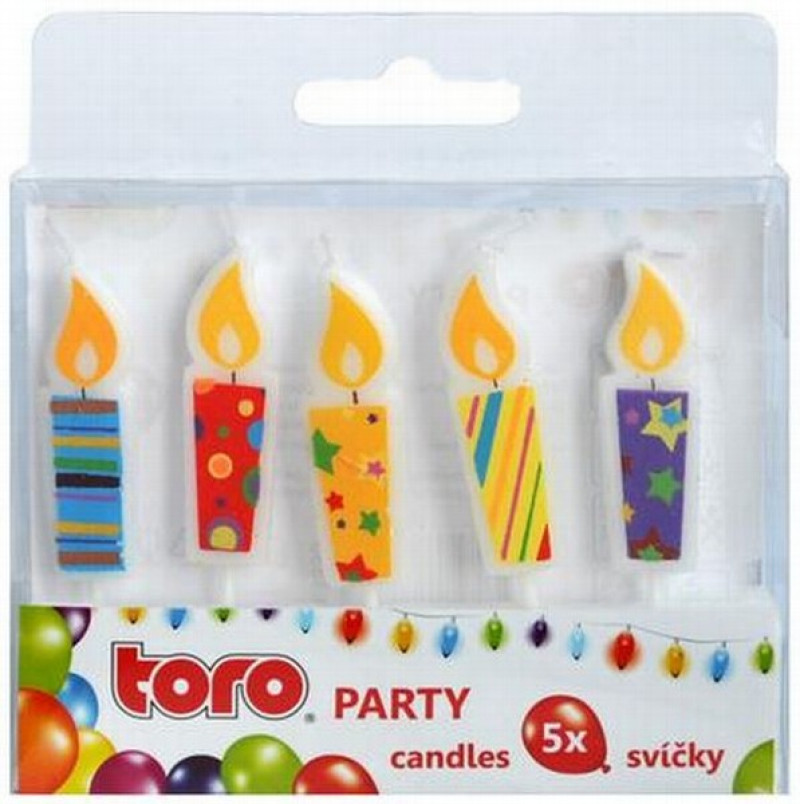 Jubilejas svecītes ar turētāju/sveces 5gab