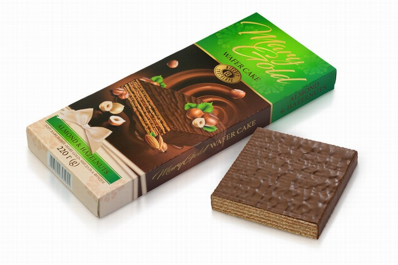 Vafeļu torte Mary Gold ar lazdu riekstiem 220g.1/5(18.05.26)Ukraina